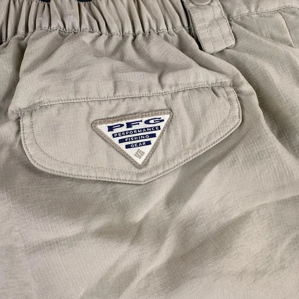 Columbia PFG Convertible Pants Mens XL Beige Off White Hunt Fish Hike Cargo - Picture 8 of 8